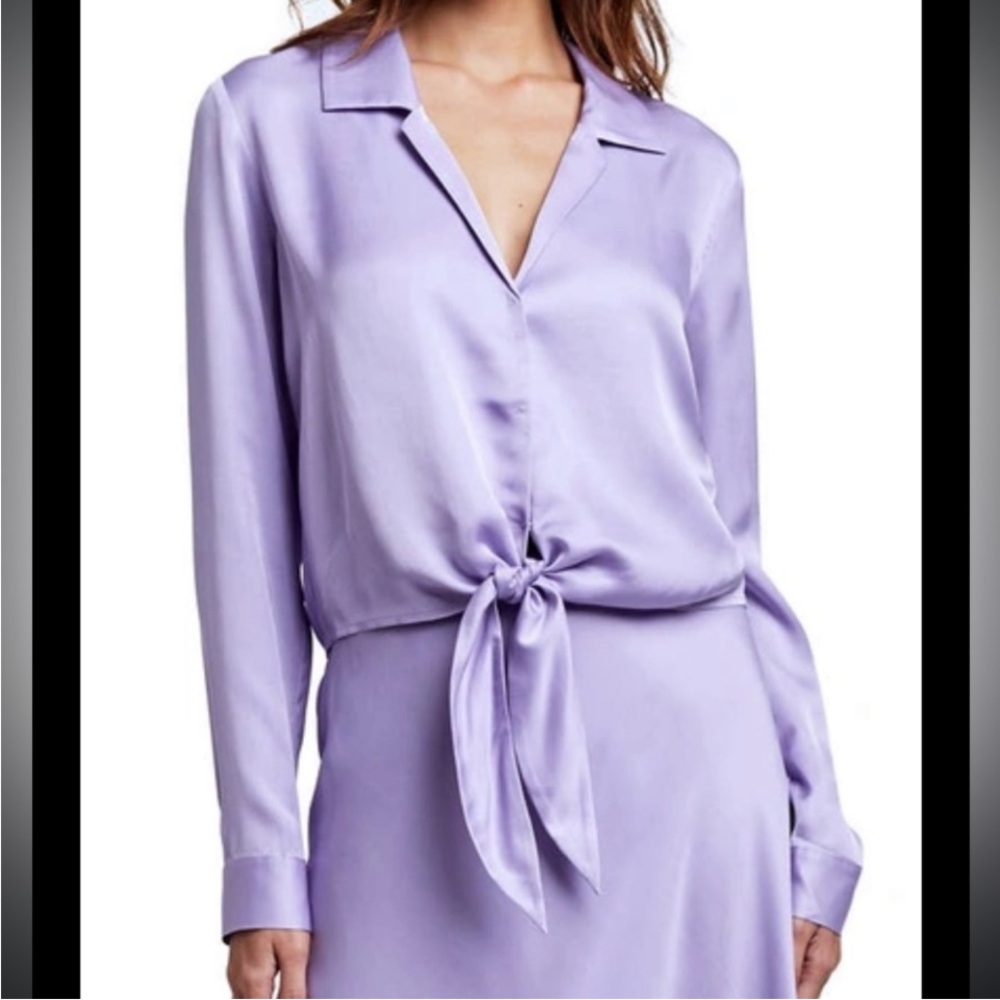 L'AGENCE Lavender Button Down Shirt